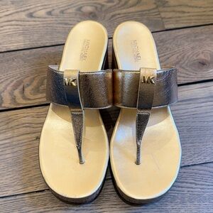 Michael Kors Metallic Gold Thong Sandals
